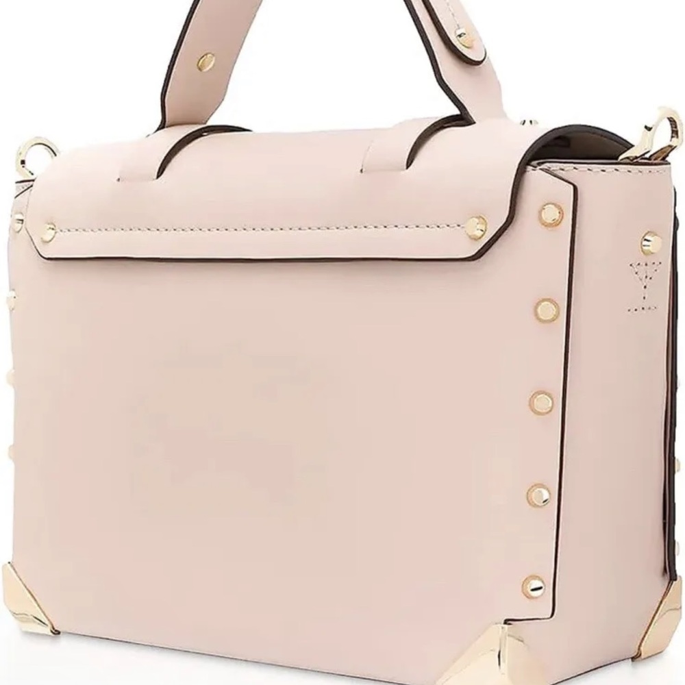 Michael Kors Manhattan Medium Top Handle School Satchel Powder Blush Leather - Picture 3 of 5